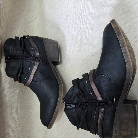 SO Sonoma Kohls black ankle fashion boots womens sz. 8M chunk heel - Picture 4 of 11